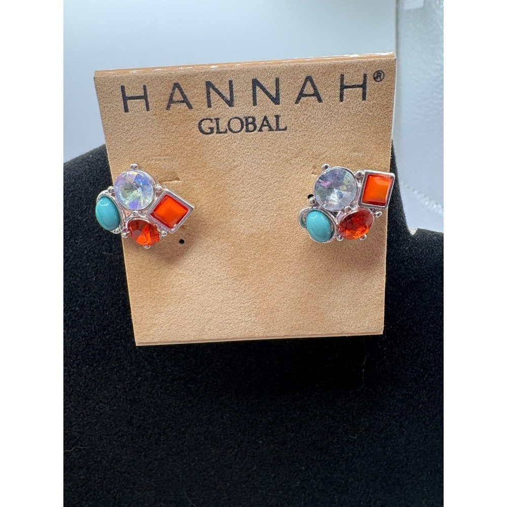 Hannah Post Earrings, Multicolor Stones